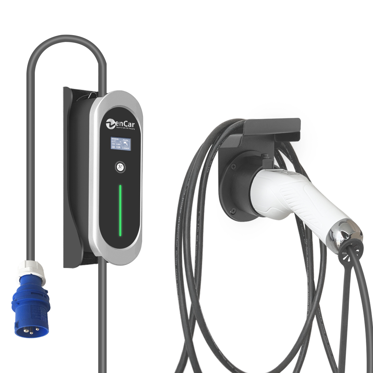 ZENCAR 32A 7KW IEC 62196 Type 2 EVSE Level 2 EV Charger for Home Charging Type B RCD