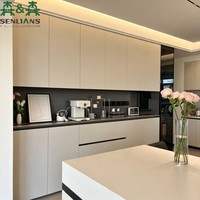Buffet moderne SLS avec vitrine en verre, éclairage LED et rail électrique intelligent, pour bar à café, cuisine, ou comme armoire de rangement