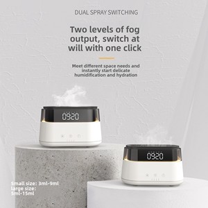 Đồng hồ báo thức hương thơm dầu khuếch tán 3D Ngọn lửa hương thơm tạo độ ẩm thông minh hương liệu máy xách tay tinh dầu USB - Product Image 5