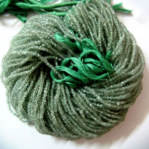 Perles d'améthyste verte naturelle facettées en forme de rondelle, taille 3-4 mm, brin de 13 pouces de long - Product Image 1