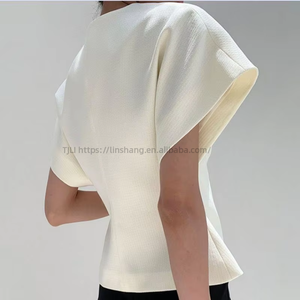 Chaleco de un botón asimétrico con hombros caídos y cintura entallada para mujer, blusa de moda - Product Image 3