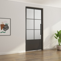 Portes battantes en verre transparentes modernes TengYu avec cadre métallique pour la décoration intérieure, surface finie, garantie 1 an
