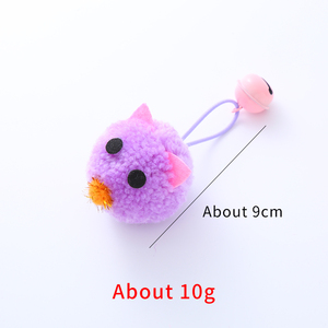 Jouets pour chats en gros, vente chaude, anneaux en laine douce, clochettes, balles en peluche colorées, jouets en peluche en forme de tête de souris, fournitures interactives pour animaux de compagnie - Product Image 2