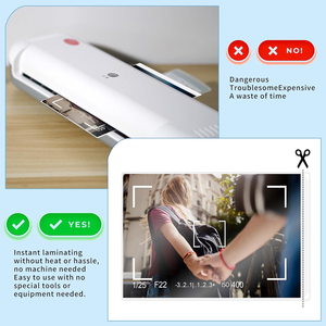 Kantong Laminating, segel sendiri 5 Mil tebal Gloss selesai tahan air tahan lembap untuk kartu kecil foto mudah cepat tanpa mesin - Product Image 4