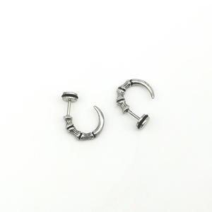 Pendientes de Oreja con Forma de Bambú, Color Plateado, Material de Plata Tibetana, Joyería de Moda para Hombres y Mujeres - Product Image 2