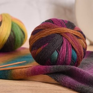 Fil à tricoter mélangé 75% <span class=keywords><strong>laine</strong></span> 25% acrylique, 100g/500m, 32 couleurs, pour teinture fantaisie DIY, boule magique - Product Image 1