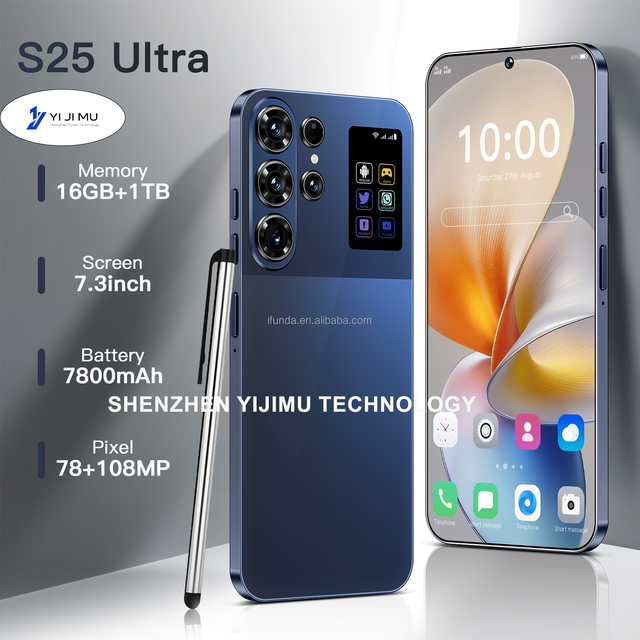 S25 Ultra 16G+1TB Android 15 7.3 Inch LTE Cellular Smartphone Al Scene Recognition Perforated Screen Large Screen Sturdy Durable