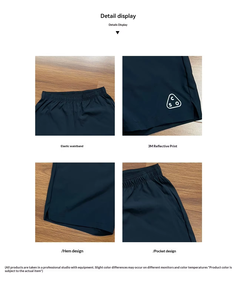 Pantalones Cortos Deportivos Unisex Ligeros con Estampado Reflectante de Poliéster para Gimnasio, Transpirables y de Secado Rápido para Hombres y Mujeres - Product Image 5