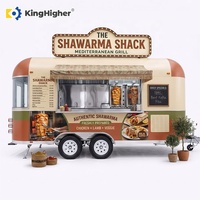   Remorque de restauration mobile entièrement équipée pour shawarma, cuisine commerciale sur roues, chariot de kebab extérieur personnalisé