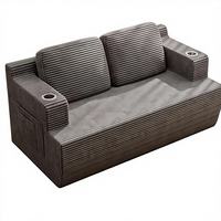 Cord-Sofa mit Kompressions- und Vakuumverpackung, Getränkehalter, doppelseitigen Taschen und Memory-Schaum-Kissen für das Wohnzimmer