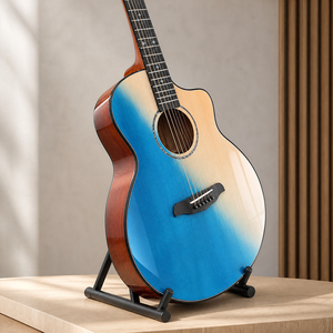 Guitarra Acústica con Tapa de Abeto Sólido, 36, 40, 41 Pulgadas, Cutaway, Cuerdas de Acero, Acabado Degradado Azul, Venta al por Mayor, OEM, ODM - Product Image 1