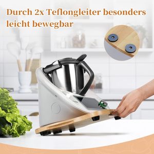 Pièces pour robot de cuisine <span class=keywords><strong>Planche</strong></span> coulissante pour Thermommix TM6 TM5, <span class=keywords><strong>planche</strong></span> coulissante en bois, curseur avec poignées ergonomiques - Product Image 5
