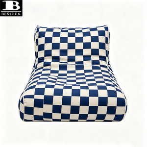 Lussuosa Poltrona Galleggiante Gonfiabile a Scacchi, Divano Galleggiante Impermeabile in Tessuto Oxford per Resort, Lago e Spiaggia - Product Image 6