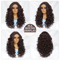Perruque bouclée naturelle Deep Water Wave 13x6 tressée bordeaux résistante à la chaleur sans colle HD synthétique Lace Front pour la vente en gros
