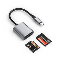 Lector de Tarjetas MS/SD Tipo C Dos en Uno, Compatible con USB de Barra Larga y Corta para Cámaras CCD, Teléfonos Móviles y Computadoras
