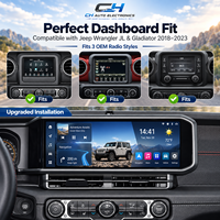 Autoradio 15'' pour Jeep Wrangler 2018-2022, écran tactile QLED, navigation Android, GPS, CarPlay sans fil, DSP, FM, AM