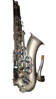 Eastern Music Imperium Professional Polished Silver and Dark Grey Bb Tenor Saxophone with Rust Resistant Finish