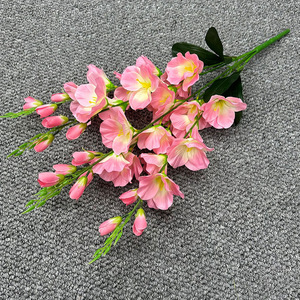 Fleurs artificielles en soie Xin Rong Xin, style européen, couleur printanière, lys épée à 5 branches, gladiolus à tige unique, grande taille, pour mariage - Product Image 4