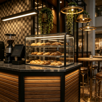 Kiosque de luxe personnalisé en bois pour centre commercial, stand de café, de bubble tea, vitrine de confiseries pour centre commercial, taille personnalisée OEM