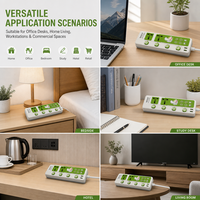 Multiprise universelle OEM en gros, 4 prises CA, 3 ports USB Type C, interrupteurs séparés, pour bureau, studio, jeux, concentrateur d'alimentation de bureau