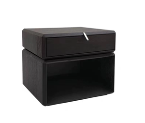 Mesita de Noche Moderna Tapizada en Cuero Gris con 3 Cajones y Almacenamiento, Mueble para Dormitorio - Product Image 4