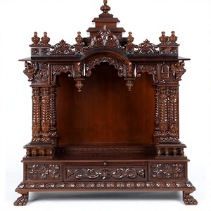Templo Tradicional de Madera Jagannath para el Hogar, Artesanía India de Gran Tamaño, Templo de Teca para el Hogar, Compre Templo de Madera de Teca para el Hogar - Product Image 4