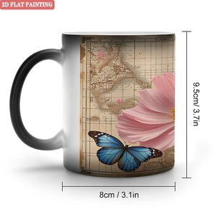 Tasse Magique 11oz en Céramique Noire Givrée à Changement de Couleur Thermique, Tasse Vierge - Product Image 1