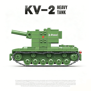 Jouet de construction éducatif en plastique ABS, char lourd <span class=keywords><strong>soviétique</strong></span> KV-2 de la Seconde Guerre mondiale, avec soldats, blocs de construction pour les 14 ans et plus - Product Image 3