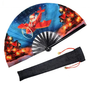 2022 Custom Printed logo Large Folding High Quality Personalized Bamboo Handheld Fan