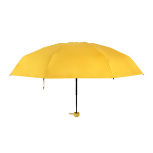 Mini Paraguas de Bolsillo Manual Plegable en 5 Secciones con Varillas de Aleación, Logotipo Personalizado, Doble Uso, Protección UV con Revestimiento Negro contra Sol y Lluvia - Product Image 3