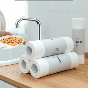 Lazy Rag Disposable Dish Cloth 50 Sheets Thickened Non Woven Kitchen Cleaning Towel White Rectangle - Product Image 1