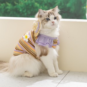 ชุดเสื้อผ้าหมวกดอกไม้สำหรับแมวฤดูร้อนน่ารักของ Gaby ชุดใหม่สำหรับโชว์ขายส่ง - Product Image 1