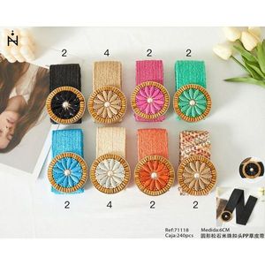 Cintura in tessuto da 5 cm con fibbia rotonda a forma di ananas, cinturino in similpelle PP per donna, accessori moda - Product Image 1