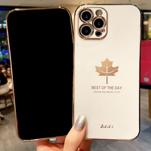 Para iphone 12 decorado deja chapado en oro cubiertas del <span class=keywords><strong>teléfono</strong></span> lindo bolsa para iphone 11 xs max xr xs 7 8 plus 7 8 - Product Image 6