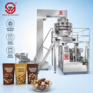 Système de conditionnement rotatif pour sachets refermables de biscuits enrobés de chocolat, idéal pour les confiseries et les friandises en portion individuelle - Product Image 1