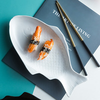 Offre Spéciale assiettes en céramique colorées en forme de poisson, plateau décoratif de stockage de snacks, plats de service en céramique