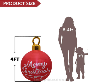 Personalizado al aire libre impermeable luz DC 4FT Feliz Navidad bola inflable colgante patio jardín césped decoración para fiestas festivas - Product Image 2