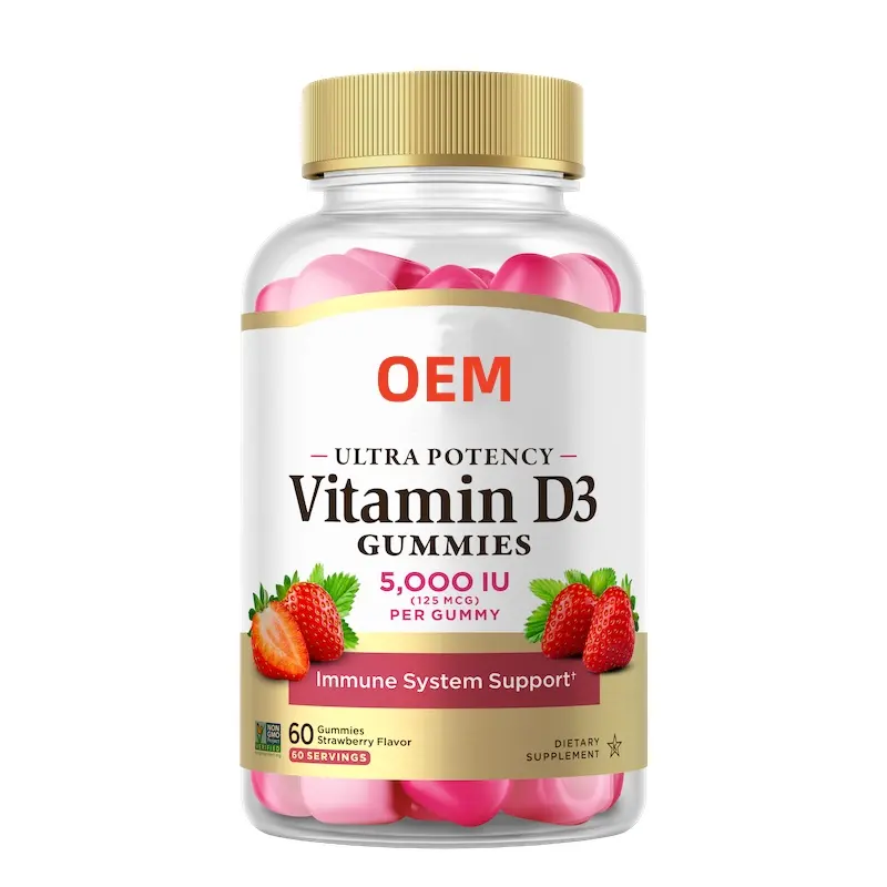 Suplemento dietético OEM vitamina D3 gomas doces de suporte imunológico de saúde com alta qualidade