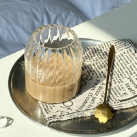 Tasses élégantes en verre borosilicate côtelé transparent pour limonade, jus, eau, cuisine, table à manger, boissons
