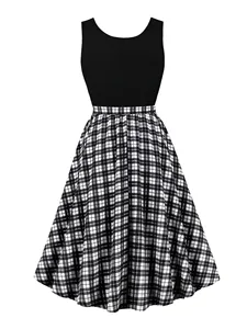 Váy liền thân nữ mùa hè 2024 kiểu nữ tính cá tính, chất liệu satin dệt, không tay, giặt được, dáng regular, tôn dáng, dài đến đầu gối - Product Image 2