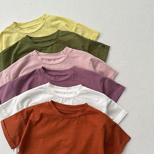Haute qualité garçons filles coton à manches courtes é<span class=keywords><strong>t</strong></span>é décontracté bébé solide <span class=keywords><strong>t</strong></span>-<span class=keywords><strong>shirt</strong></span> pour enfants - Product Image 6