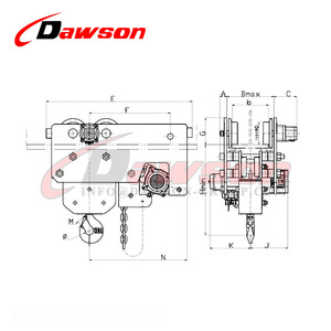 DAWSON DS-JMD 3 tonnes-20 tonnes palan pneumatique marche, palan pneumatique à faible dégagement d'<span class=keywords><strong>air</strong></span> - Product Image 6