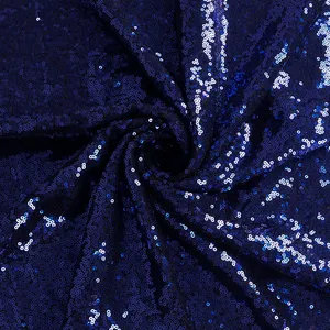 Promotionale anpassbare Frauen Hochzeits abend Freizeit kleid 3mm Sparkling Navy Blue Pailletten stoff