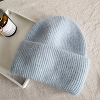 Bonnet personnalisé en laine de lapin angora, style uni, nouveau modèle tendance