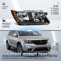 Phare de voiture 5116288AA 5116288AB 5116289AA 5116289AB, feux de coin noirs et ambrés pour Dodge Journey 2009-2018