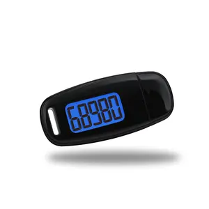 Gift Single Button USB Rechargeable Backlight Display 3D Walking Running Steps Counter Pedometer with Clip