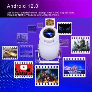 Y400 điện thoại thông minh Miracast bản địa 1080P 300Ansi <span class=keywords><strong>wifi</strong></span> không dây Máy chiếu di động ngoài trời ngắn ném rạp hát tại nhà máy chiếu - Product Image 2