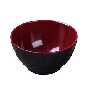 Five And Harmony Red Lacquer Bowl 5 Inch Solid Color Hotel Food Grade Melamine Tableware For Restaurants - Product Image 2