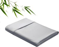 Draps plats en viscose de bambou, uniques, luxueux, doux et rafraîchissants pour les personnes ayant chaud la nuit, gris soyeux et respirant, taille King