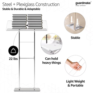 <span class=keywords><strong>Pupitre</strong></span> de présentation en acrylique transparent durable et moderne, détachable, pour les présentations, les écoles, les ateliers, les églises, les événements, support d'affichage - Product Image 6